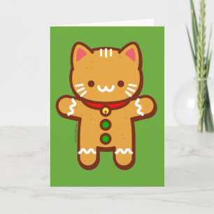 Cartão de Natal Engraçado - Gato de Biscoito