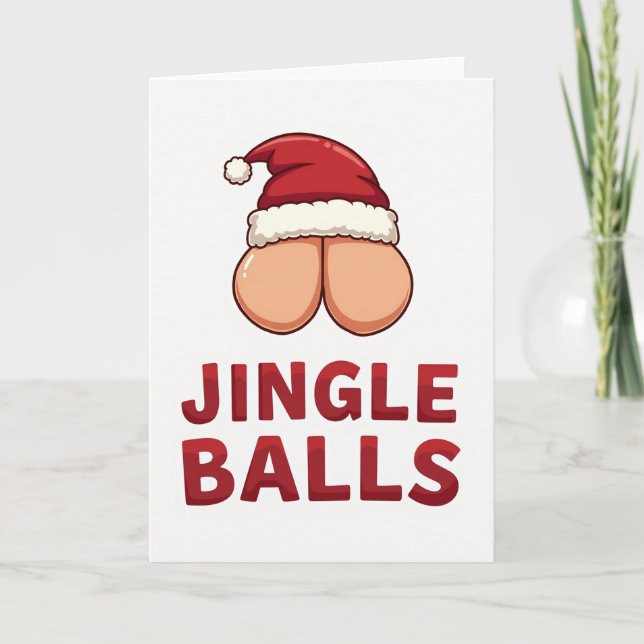 Cartão de Natal Engraçado Jingle Balls (Frente)