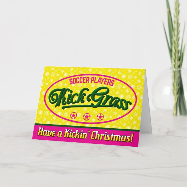 Cartão de Natal Engraçado para Futebol (Frente)