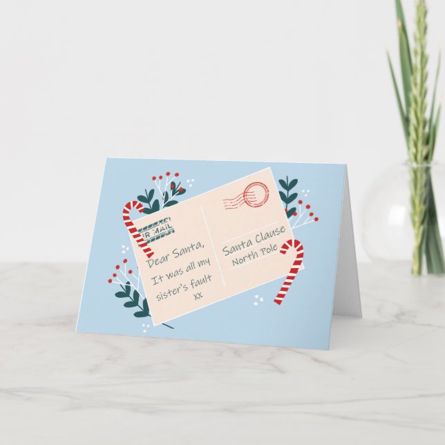 Cartão de Natal engraçado para o humor da Irmã Tes (Frente)