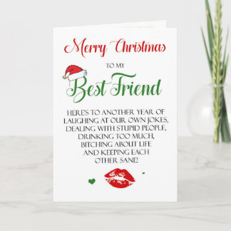 Cartão de Natal Engraçado para o Melhor Amigo da B