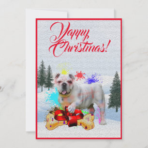 Cartão de Natal Engraçado Personalizado do Bulldog