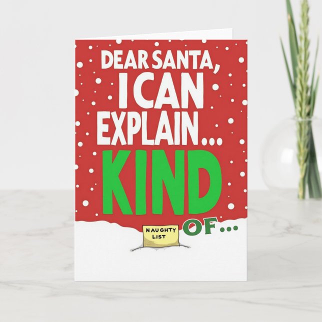 Cartão de Natal Engraçado Querido Papai Noel Posso (Frente)