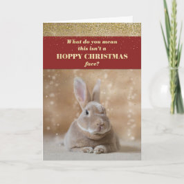 Cartão de Natal Engraçado - Rosto de Natal Bunny H
