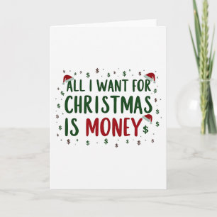 Cartão de Natal engraçado tudo o que eu quero para