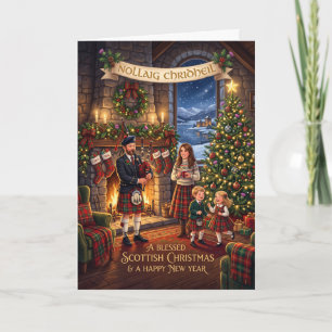 Cartão de Natal Escocês Vitoriano