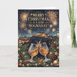 Cartão de Natal Escocês Whisky Toast Hogmanay