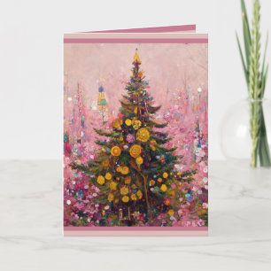 Cartão de Natal estilo Klimt humor irreverente árv
