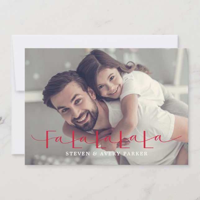 Cartão de Natal Fa La La La La Plano Cartão de Fér (Frente)