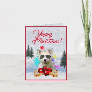 Cartão de Natal Fácil de Personalizar do Cãozinho