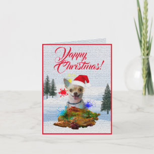 Cartão de Natal Fácil Personalizado Cachorro Chihu