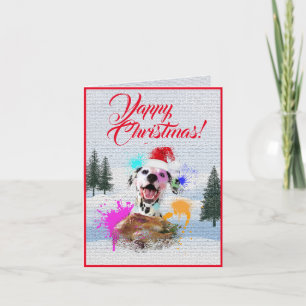 Cartão de Natal Fácil Personalizável Cute Dalmatia