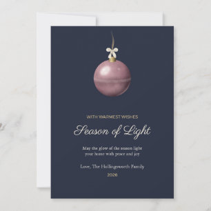 Cartão de Natal Família Navy Mercury Bauble