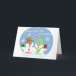 Cartão de Natal feito sob encomenda dos queridos<br><div class="desc">O cartão de Natal bonito para o marido,  a esposa,  o namorado,  o namorada,  etc. personalizam com nomes e texto de fechamento. PARTE DIANTEIRA: Mesmo quando é INTERIOR frio da parte externa:  Seu amor mantem-me morno. Feliz Natal caro! Arte de Jamie Wogan Edwards</div>