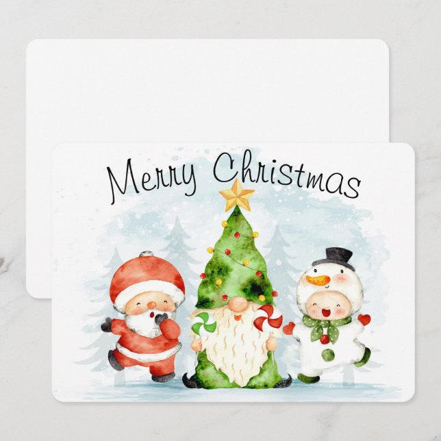 Cartão de Natal Feliz (Frente/Verso)