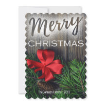 Cartão de Natal Feliz com Foto de Solteiro de Um C