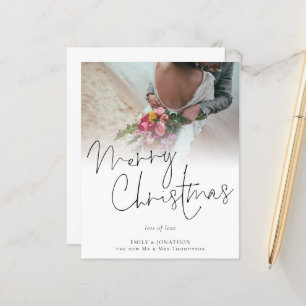 Cartão de Natal Feliz com Foto para o Newlyweds