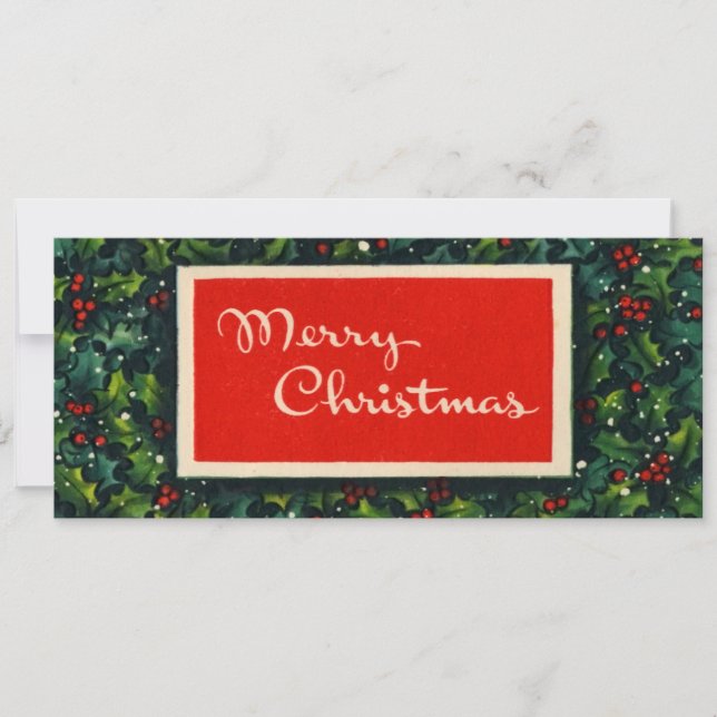 Cartão de Natal Feliz da Retro de 1950 (Frente)