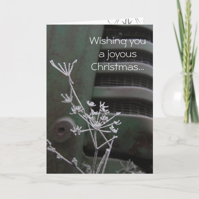 Cartão de Natal feliz do trator (Frente)