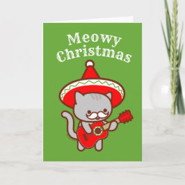 Cartão de Natal: "Feliz Meowatal" Gato Meowiachi