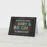 Cartão de Natal Feliz para Amigos de Chalkboard Co<br><div class="desc">Feliz Natal para um amigo cumprimentar cartão em preto-na moda,  vermelho,  verde,  amarelo,  azul e branco,  com um padrão giz divertido e fofo de quadro negro,  deseje aos seus amigos bem esta temporada de festas com este brilhante cartão de saudação.</div>