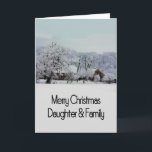 Cartão de Natal Feliz para Filha e Família<br><div class="desc">Esta é a temporada para festejar e celebrar:Feliz Natal! Surpreenda seus mais próximos e queridos amigos, colegas de trabalho, vizinhos ou até seu chefe com um cartão especial. Muitos designs diferentes estão disponíveis: de um cartão de fotografia de colagem moderno, mesclando ornamentos e paisagens de inverno, um tema de natais...</div>