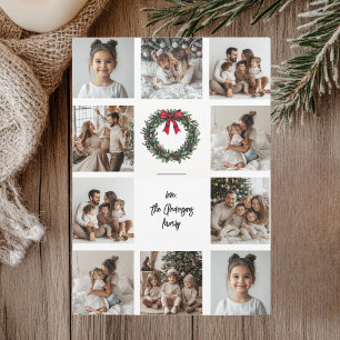 Cartão de Natal Feliz para Foto Collage Nome da