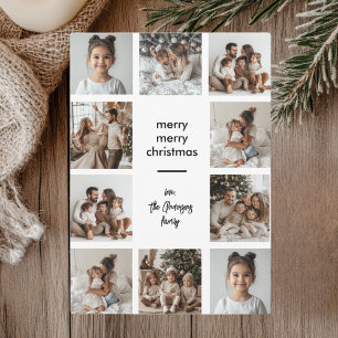 Cartão de Natal Feliz para Foto Collage Nome da