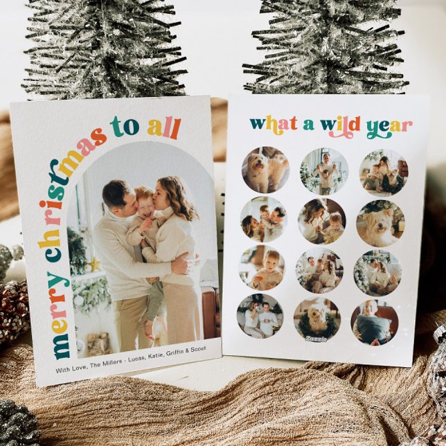 Cartão de Natal Feliz para Foto em Arch Colorida (Criador carregado)