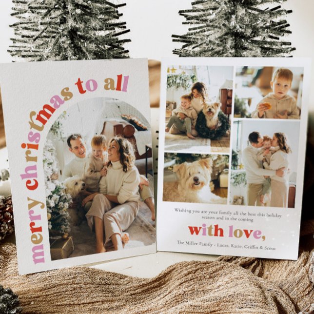 Cartão de Natal Feliz para Foto em Arch Colorida (Criador carregado)