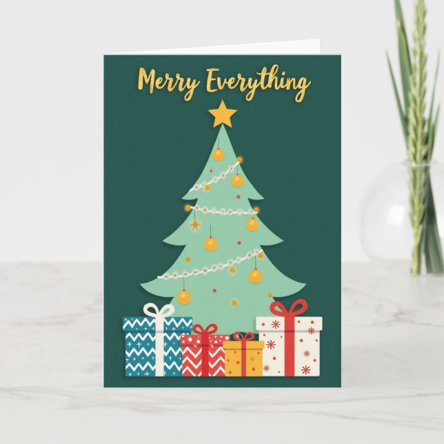 Cartão de Natal Feliz Tudo (Frente)
