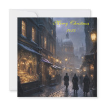 Cartão de Natal Festivo do Velho Londres