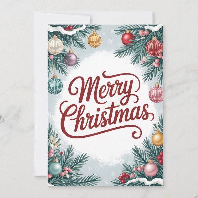 Cartão de Natal Festivo Feliz (Frente)