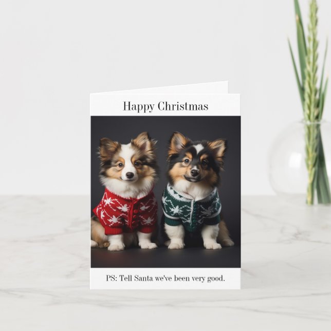 Cartão de Natal Finlandês de Lapphund (Frente)