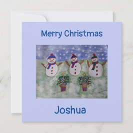 Cartão de Natal Flagrante de Três Neves de Natal