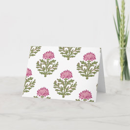 Cartão de Natal Flor de Crisântemo Rosa Impressão 