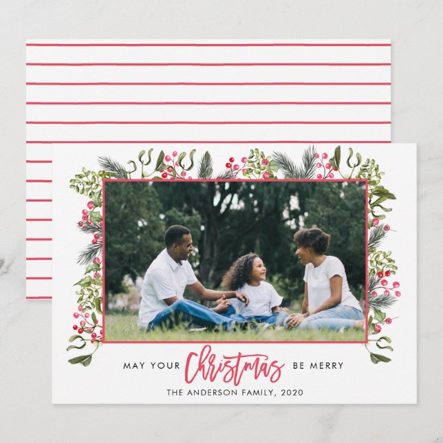 Cartão de Natal Floral Boundary (Frente/Verso)