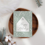Cartão de Natal Floral para Empresas Simples e Bra<br><div class="desc">Cartão Floral de Natal de Pastel Green. Adicione sua própria mensagem ao fundo.</div>