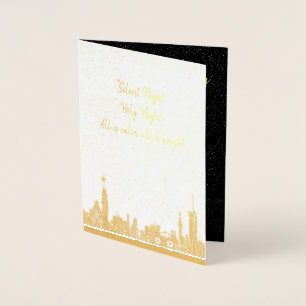 Cartão de Natal Folha de Natal Silent Carol Holida