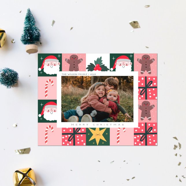 Cartão de Natal Foto da Família no Natal Alegria d (Criador carregado)