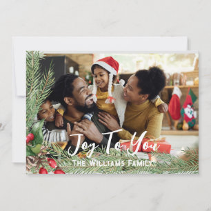 Cartão de Natal Foto Moderno Dupla Face Férias