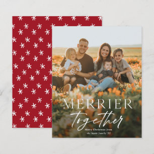 Cartão de Natal Foto Script Mais Alegre Juntos