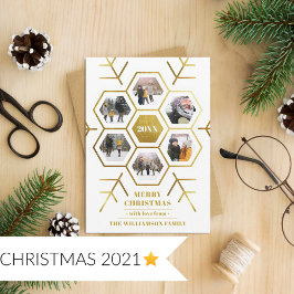 Cartão de Natal Fotográfico 6 com Floco de Neve Ou