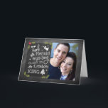 Cartão de Natal Fotográfico, Chalkboard, Hark the<br><div class="desc">Hark the Herald Angels Sing é uma canção clássica e cristã de Natal. Estas palavras,  num 'chalkboard' de moda é a base para um cartão fotográfico de Natal. Adicione a sua imagem muito facilmente e personalize o dentro adicionando o seu nome de família.</div>