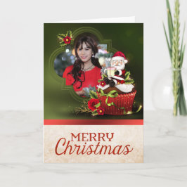 Cartão de Natal Fotográfico de papais noeis