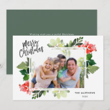 Cartão de Natal Fotográfico do Quadro Verde de Win