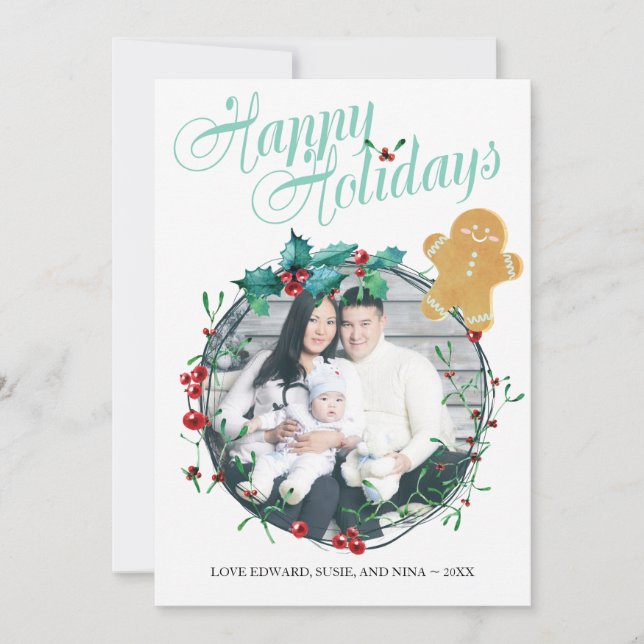 Cartão de Natal Fotográfico - Homem-Pão-Gingerido (Frente)