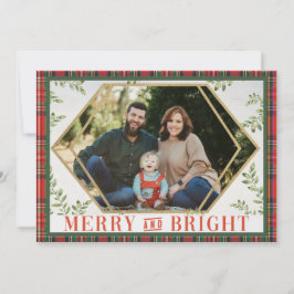 Cartão de Natal Geométrico de Xadrez Alegre e Bril