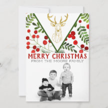 Cartão de Natal Geométrico para Reindeer