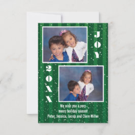 Cartão de Natal Green Stripes Snow - 3x5